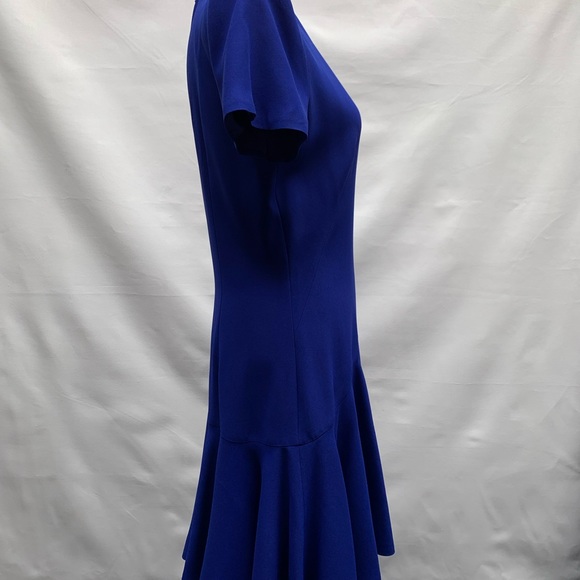 Alexander McQueen Royal,Cobalt Blue V-Neck A-Line Mini Dress Sz 44 US 8 Medium - Picture 7 of 15